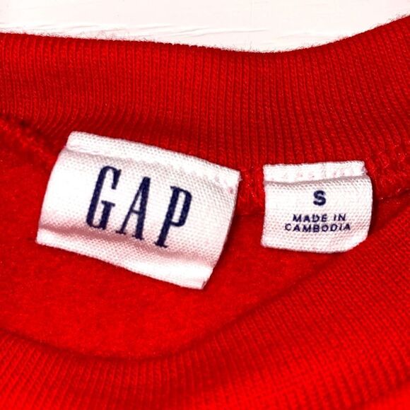 Gap Red Graphic Sweatshirt With Pink Logo Across The Front Size Small - Picture 7 of 10